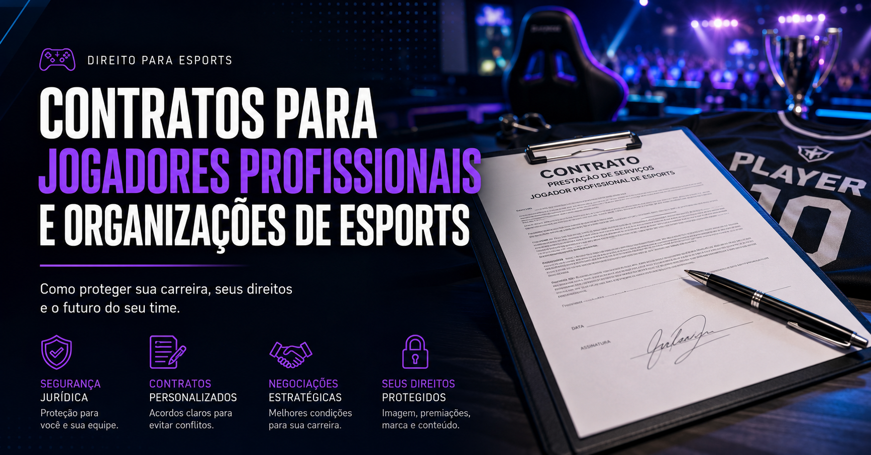 Capa: Contratos para Jogadores Profissionais e Organizações de eSports: Como Proteger sua Carreira e seu Negócio no Mercado Gamer